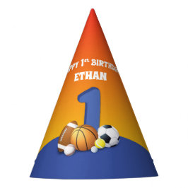 Chapéu De Festa Bolas de Esportes de Menino de Nome Personalizado