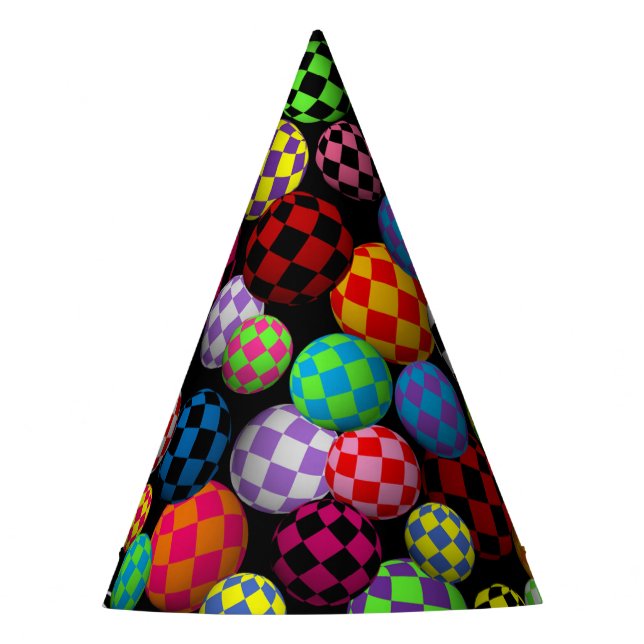 Chapéu De Festa Bolas Xadrez (Frente)
