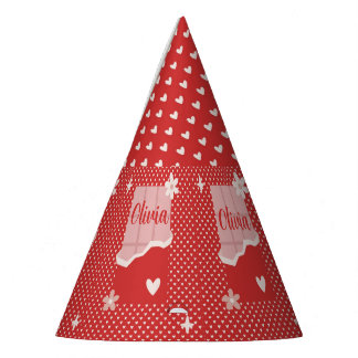Chapéu De Festa Bold Red Heart Love Design - Perfeito para Gi Pers