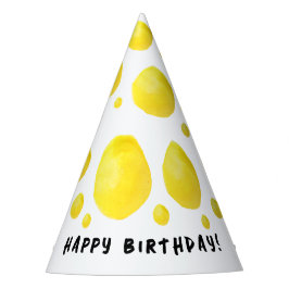 Chapéu De Festa Bolinhas Amarelas Simples E Tipo Preto