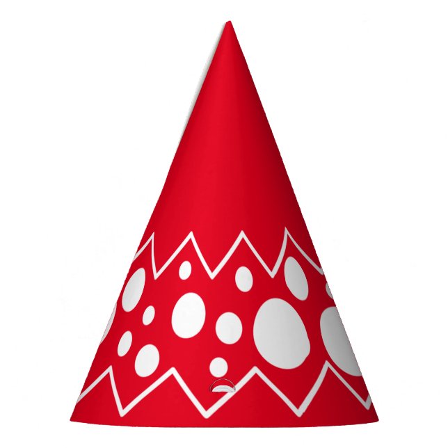 Chapéu De Festa Bolinhas brancas Zigzag (Esquerda)