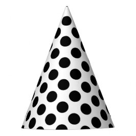 Chapéu De Festa Bolinhas, padrão de Bolinhas, preto e branco