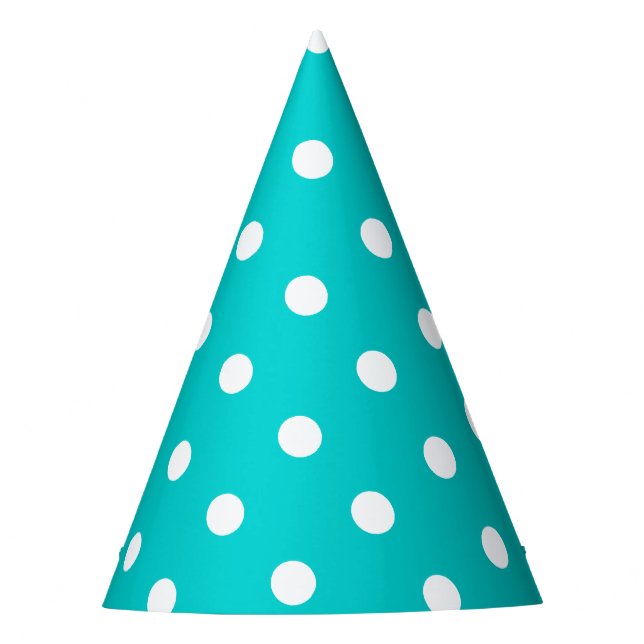 Chapéu De Festa Bolinhas Teal (Frente)