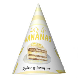Chapéu De Festa Bolo de Banana em Aquarela Festa de Aniversário