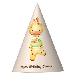 Chapéu De Festa Bonita girafa de bebê com bolo, Aniversário