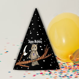 Chapéu De Festa Bonito Coruja Dourada Olhos Purple Crystal Moon St