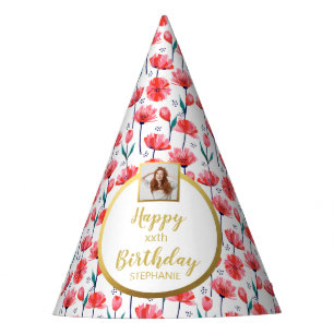 Chapéu De Festa Bonito Tulip Personalizado Texto Fotográfico Feli