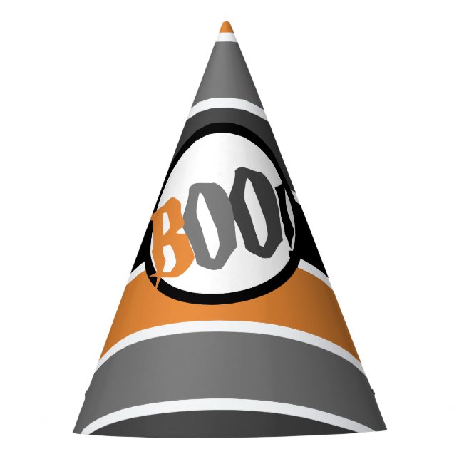 Chapéu De Festa Boo Halloween Orange Black Strike Font Spooky (Frente)