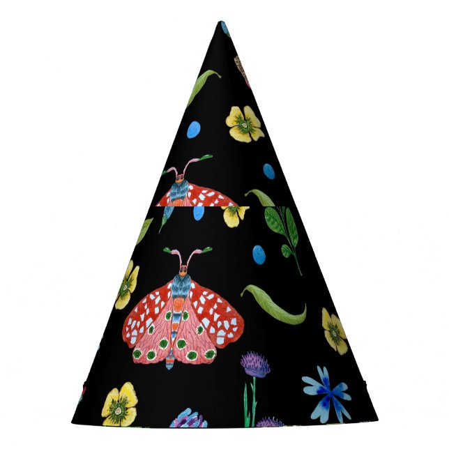 Chapéu De Festa Borboletas multicoloridas: padrão perfeito (Frente)