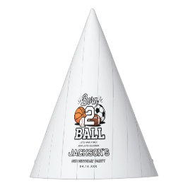 Chapéu De Festa Born 2 Ball Sports Themed Boy 2nd Birthday Party