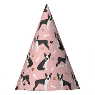 Chapéu De Festa Boston Terrier Bones and Paws Party Hat