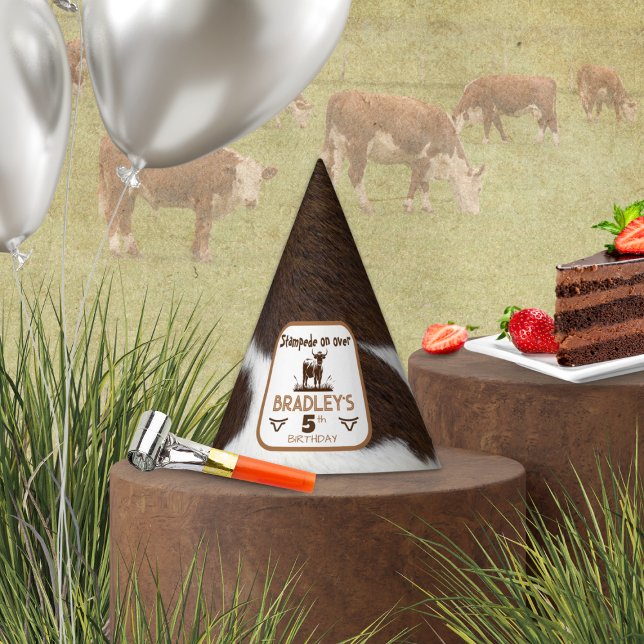 Chapéu De Festa Bovinos Impressos Embrião Castanho Aniversário (Criador carregado)