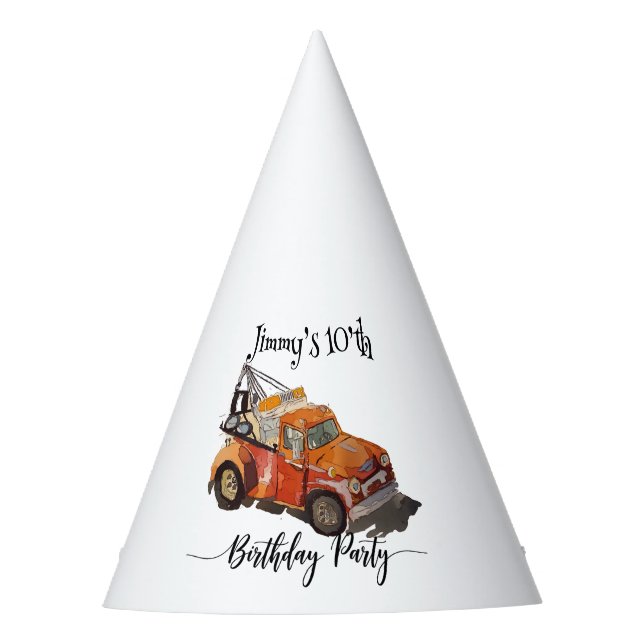 Chapéu De Festa Boys Birthday party with wrecker (Frente)