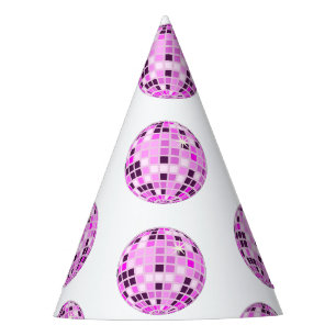 Chapéu De Festa Branca de Desenho Roxo Rosa Moderno