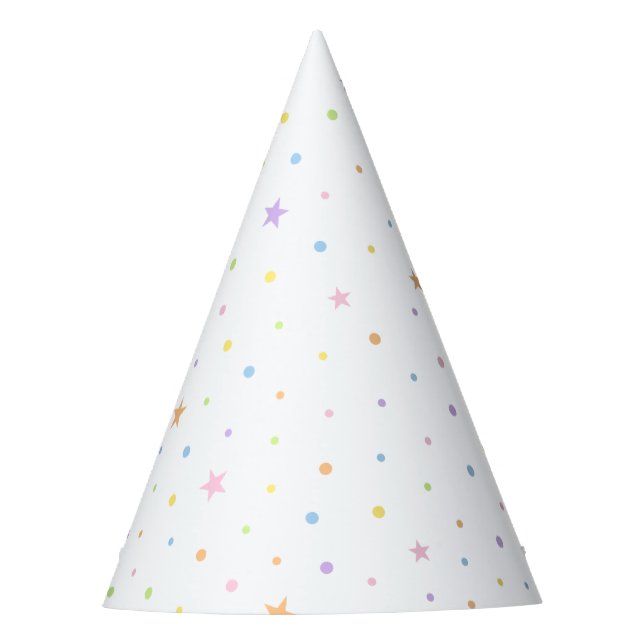 Chapéu de Festa Branco Pastel Confetti (Frente)