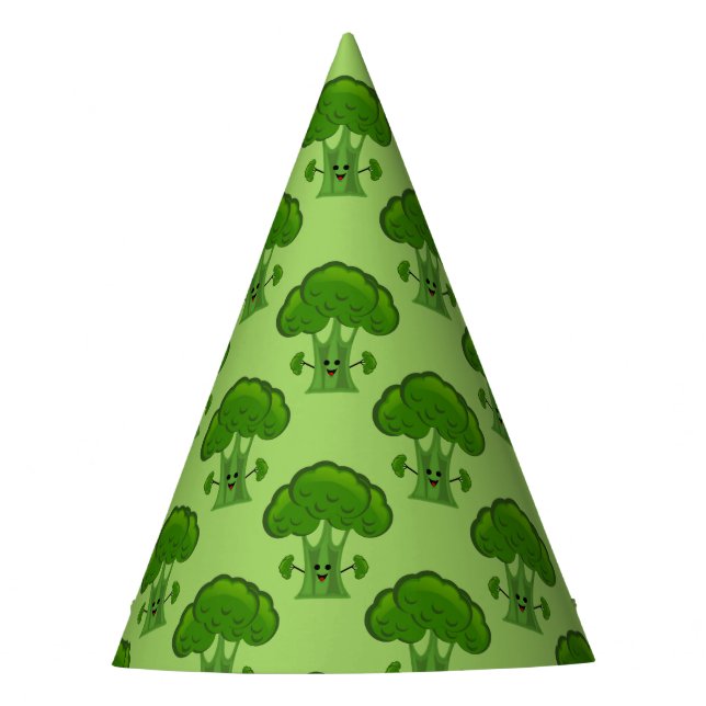 Chapéu De Festa Brócolis Verde Feliz (Frente)