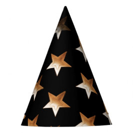 Chapéu De Festa Bruxo Preto Estrela Dourada Fofo