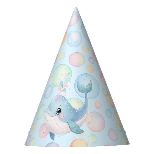 Chapéu De Festa Bubbles & Fins Children's Birthday Bubbles (Frente)