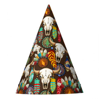 Chapéu De Festa Buffalo Skull Native American Emblem