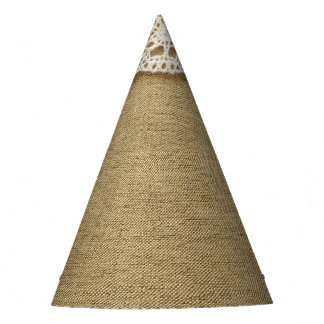 Chapéu De Festa Burlap, textura de tecido de rendas.