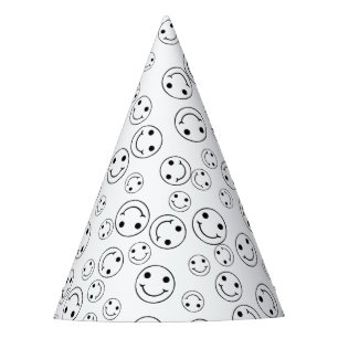 Chapéu De Festa BW sorrindo Emoji Faces