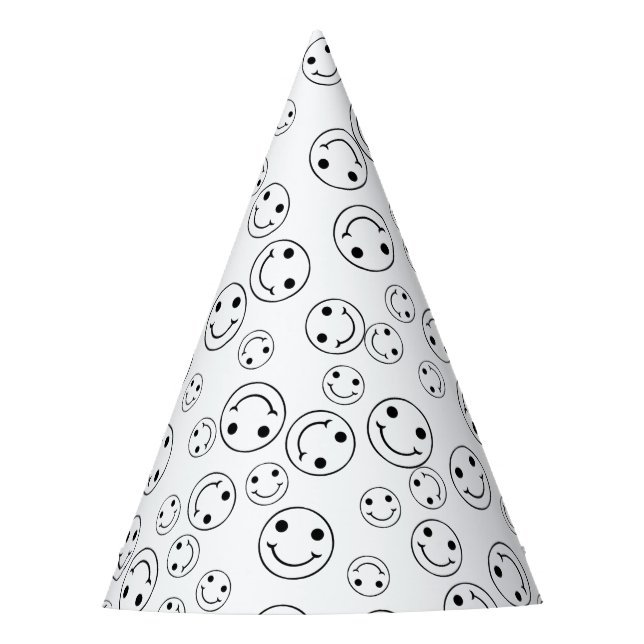 Chapéu De Festa BW sorrindo Emoji Faces (Frente)