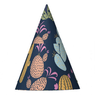 Chapéu De Festa Cactus Charm: Vintage Floral Colorida