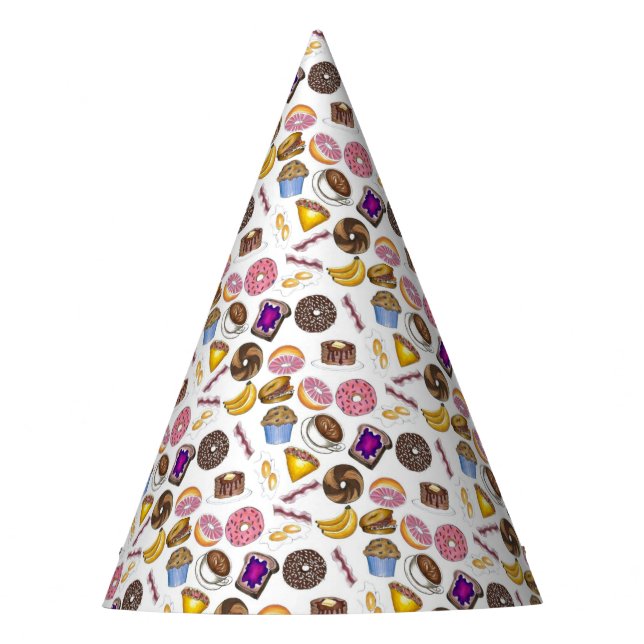 Chapéu De Festa Café da Manhã Brunch Comida Bagel Rosquinha Ovos d (Frente)