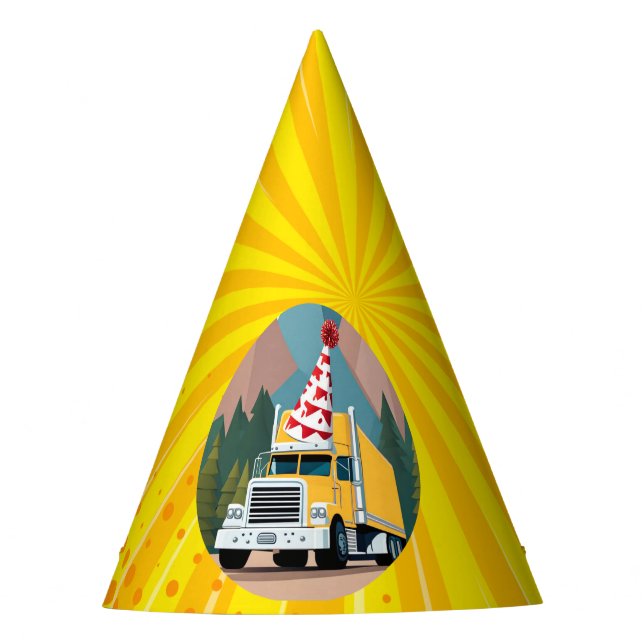 Chapéu De Festa Caminhão Feliz Aniversário Oitava Rodas (Frente)