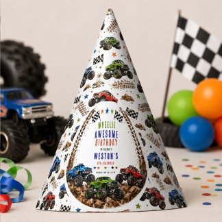 Chapéu De Festa Caminhão Monstro Wheelie Incrível para Menino de 4