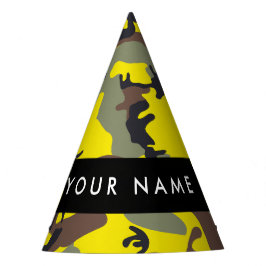 Chapéu De Festa Camuflagem amarela e castanha Seu nome Personaliza