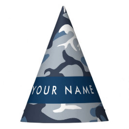 Chapéu De Festa Camuflagem Azul Neve de Inverno Personalize seu no