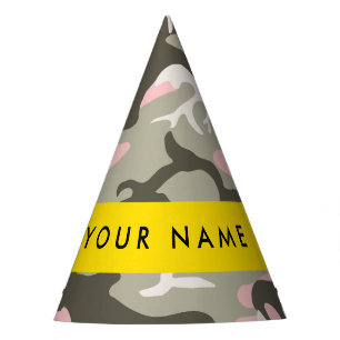 Chapéu De Festa Camuflagem Rosa e Verde Personalize seu nome