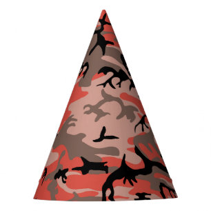 Chapéu De Festa Camuflagem Vermelha e Marrom, Militar, Exército