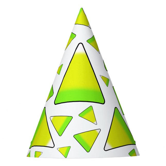 Chapéu De Festa Candy Corn em Verde & Amarelo (Frente)
