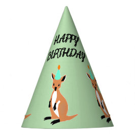 Chapéu De Festa CANGURU BEBÊ feliz aniversário verde claro