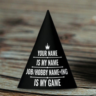 Chapéu De Festa Cargo Engraçado Personalizado e Nome do Hobby