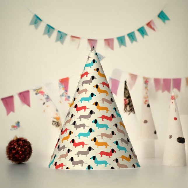 Chapéu De Festa Cartografia de Cães Multicolores (Pet animal Dog Paper party hat, Kids,adults,party birthday hat,Baby Shower,wedding,celebration hat)