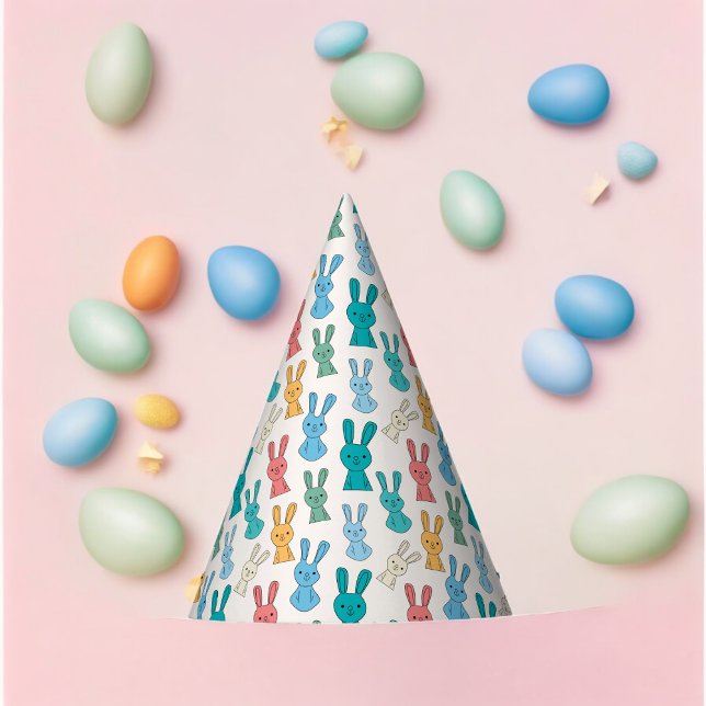 Chapéu De Festa Cartoon de coelho multicolorido (easter bunny Paper party hat, Kids,adults,party birthday hat,Baby Shower,wedding,celebration hat)