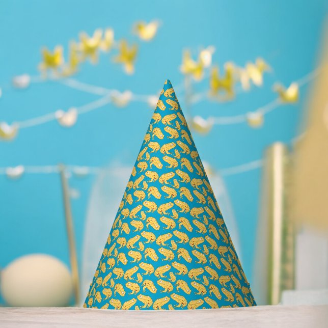 Chapéu De Festa Cartoon de Sapo amarelo (Frog cartoon Paper party hat, Kids,adults,party birthday hat,Baby Shower,wedding,celebration hat)