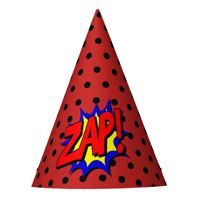 Chapéu De Festa Cartum de Arte Pop do Zap Superpower Birthday Hat (Frente)