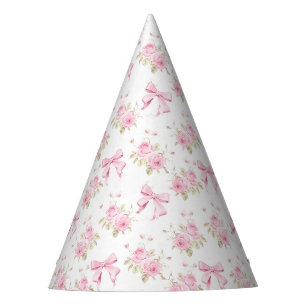 Chapéu De Festa Casa Rosa Cor-de-Rosa com Laço Coquete 