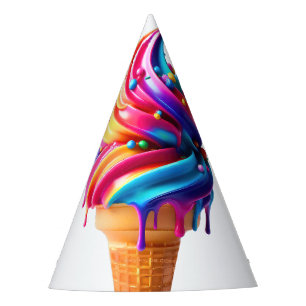Chapéu De Festa Casquinha de sorvete clássica e vibrante da Slippe
