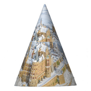 Chapéu De Festa Castelo de Hohenzollern aéreo: Alemanha de neve.
