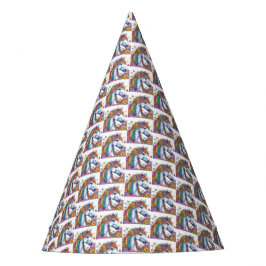 Chapéu De Festa Cavalo Whimsso Rainbow Floral Equestre Aniversário