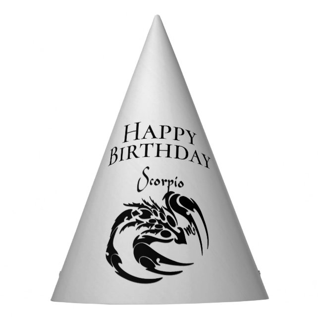 Chapéu De Festa Celebração de aniversário Scorpio Zodiac (Frente)