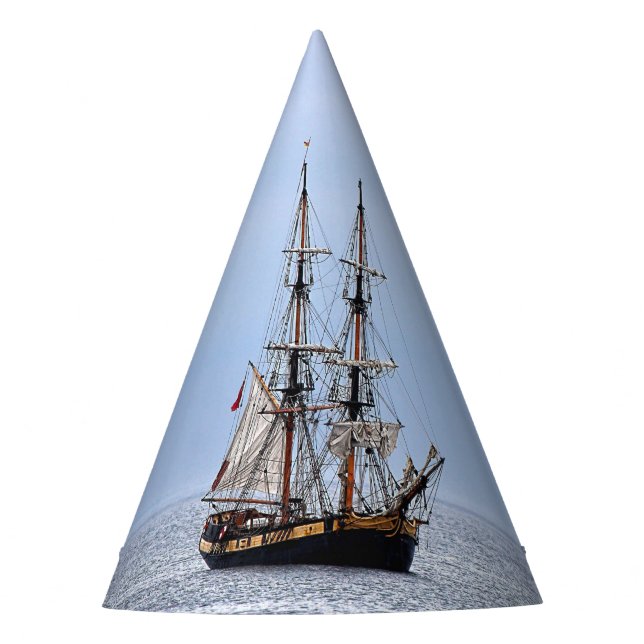 Chapéu De Festa Céu Azul de Barcos de Pesca Náuticos (Frente)