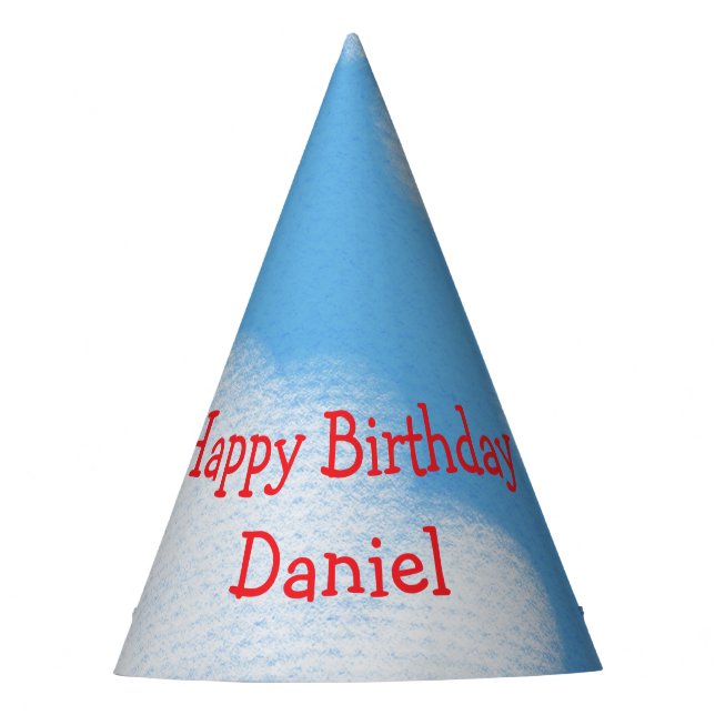 Chapéu De Festa Céu azul e nuvens fofinhas Aniversário (Frente)