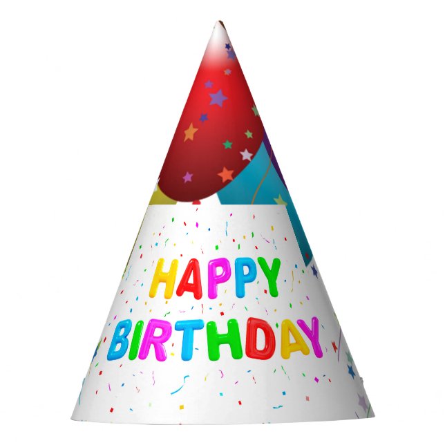 Chapéu De Festa Chapéu/balões e confetes do partido (Frente)