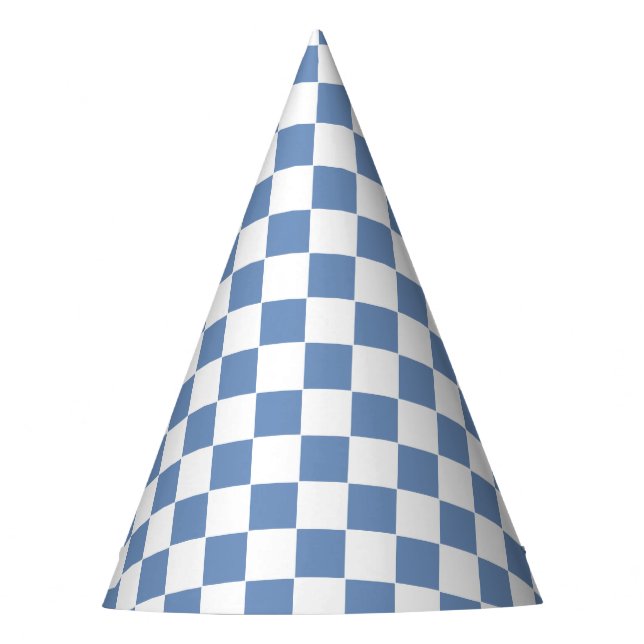 Chapéu De Festa Checkered Blue/Gray and White (Frente)